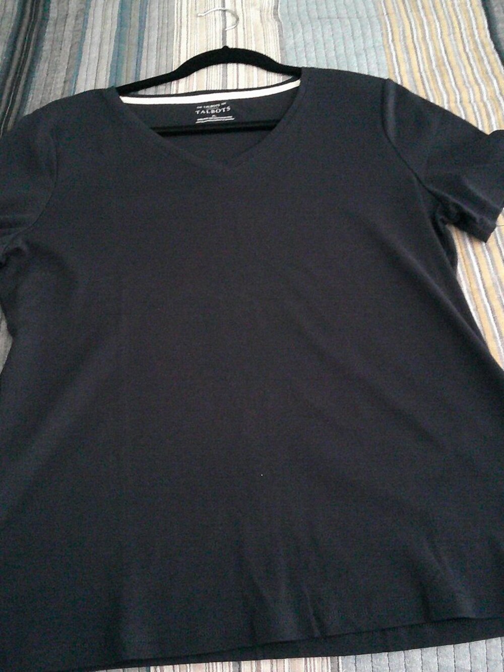 Talbots Navy blue V neck t shirt NEW Size XL